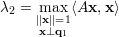 λ2 = m||axx||=1⟨Ax,x ⟩
     x⊥q1
