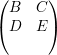 (       )
  B   C
( D   E )