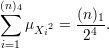 (n)4
∑         (n)1
   μXi2 =  24 .
i=1  